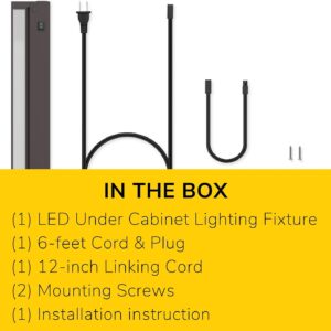GETINLIGHT Inlight 16-inch Swivel LED Under Cabinet Lighting, 2 Color Levels, 2700K/4000K, Dimmable with Wall Dimmers, Plugged-in Only, Bronze Finished, IN-0109-4-BZ