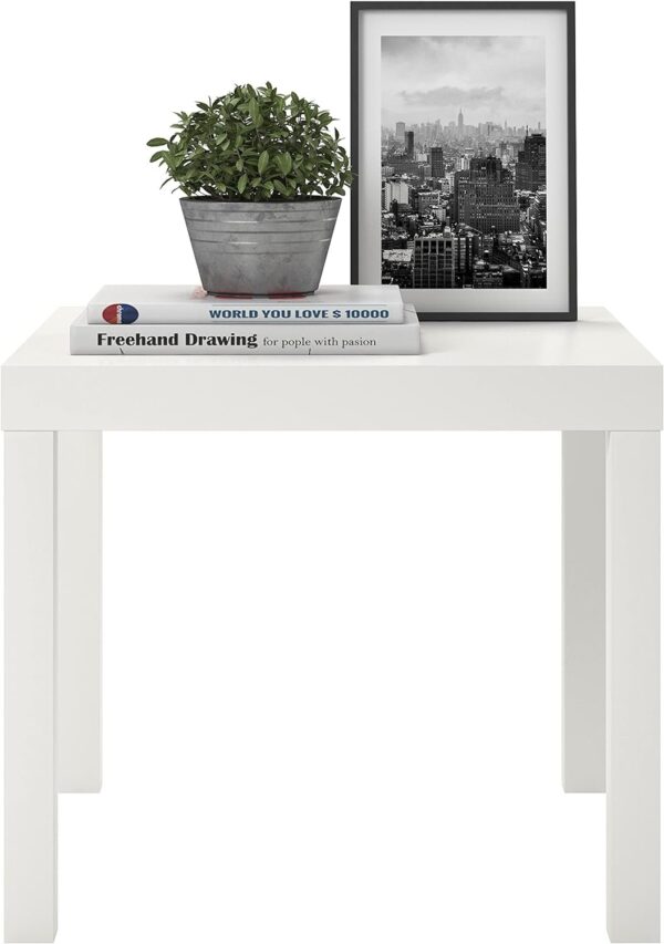 Ameriwood Home Parsons End Table, White