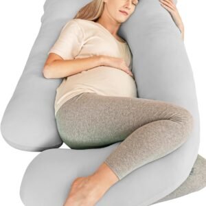 71zCCDGb_sL._AC_SL1500.jpg Cute Castle Pregnancy Pillows, Soft U-Shape Maternity Pillow with Removable Cover - Full Body Pillows for Adults Sleeping - Pregnancy Must Haves - Jumbo 57 Inch - Grey