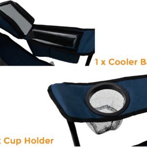71zKszU3cmL._AC_SL1500.jpg Quad Camp Chair w/ Built-In Cooler and Cup Holder, Includes Carry Bag - Navy/Gray
