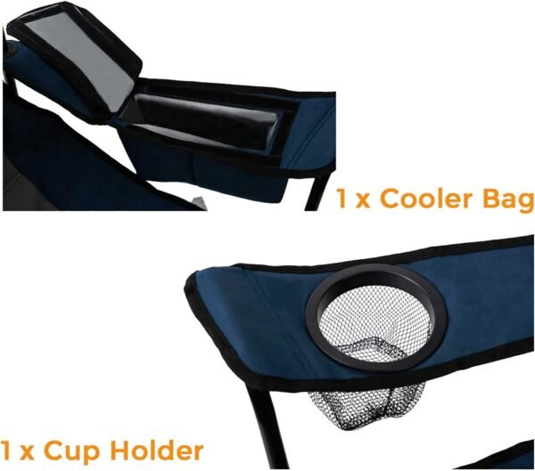 71zKszU3cmL._AC_SL1500.jpg Quad Camp Chair w/ Built-In Cooler and Cup Holder, Includes Carry Bag - Navy/Gray