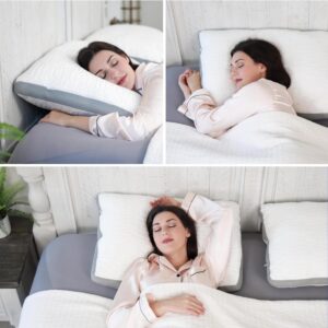 ACCURATEX Pillows Queen Size Set of 2 - Rayon Derived from Bamboo Cool Cover, Soft Down Alternative Fluffy Filling, Cooling Breathable Pillow, Adjustbale Pillows for Side Back Stomach Sleepers