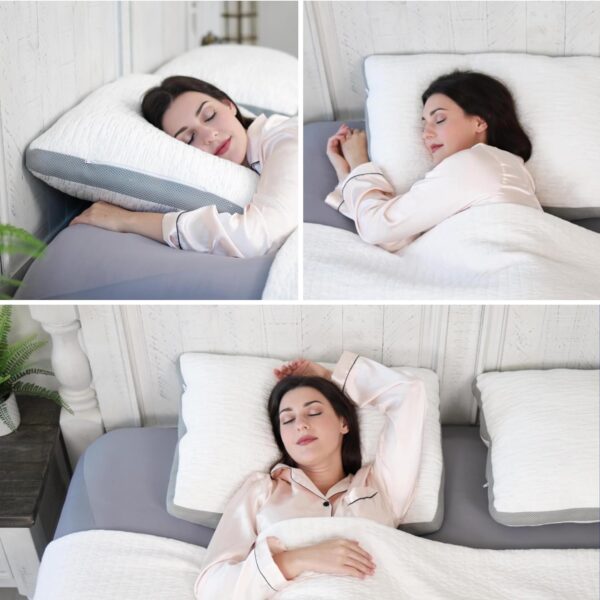 ACCURATEX Pillows Queen Size Set of 2 - Rayon Derived from Bamboo Cool Cover, Soft Down Alternative Fluffy Filling, Cooling Breathable Pillow, Adjustbale Pillows for Side Back Stomach Sleepers