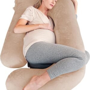 81051jpZSSL._AC_SL1500.jpg Cute Castle Pregnancy Pillows, Soft U-Shape Maternity Pillow with Removable Cover - Full Body Pillows for Adults Sleeping - Pregnancy Must Haves - Jumbo 57 Inch - Grey