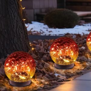 810fZqj2t-L._AC_SL1500.jpg Solar Globe Lights Outdoor Waterproof-Solar Balls-Solar Garden Lights-Solar Orbs for Outside 2 Pack Cracked Glass Ball for Lawn Patio Yard Backyard Decorations