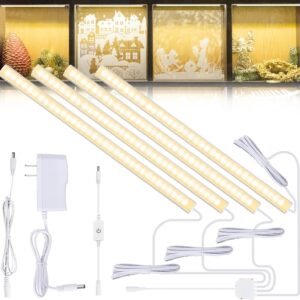 8113RdvxrNL._AC_SL1500.jpg 4PCS x 12inch Display Cabinet Lights Warm White, Dimmable LED Shelf Lighting with Memory Function, Bookshelf Lighting, LED Lights for Display Case/Pantry/Closet/Safe, 3000K