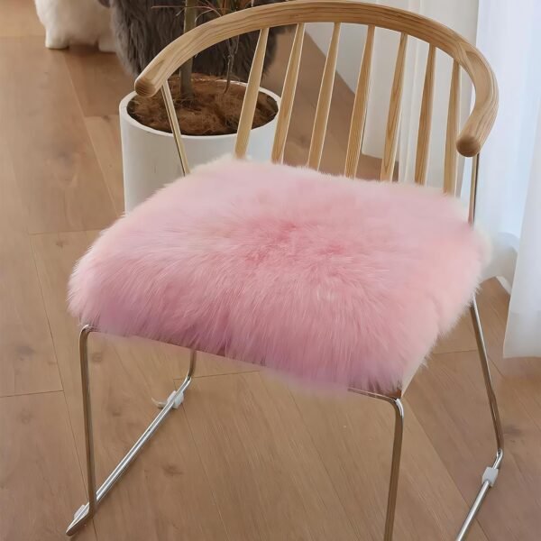 Single Sofa Recliner Chair Cover Soft Fluffy Faux Fur Sheepskin Carpet Cushion Pad for Living Room, Bedroom, Study Room, Pink