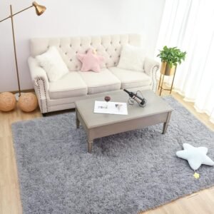 812OMhnvLgL._AC_SL1500.jpg Chicrug Soft Runner Rugs for Bedroom Living Room Plush Fluffy Rug 2x6 Feet, Shag Furry Area Rug Carpet Non Shedding for Nursery Children Kids Girls Room Home Decorative, Grey