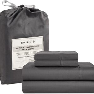 LANE LINEN Queen Sheet Set, 4 Pc Queen Size Sheets Set, 450 Thread Count 100% Cotton Sheets, Cooling Sheets Queen Size, Soft and Breathable Bed Sheets Queen, Deep Pocket Queen Sheets - Ivory