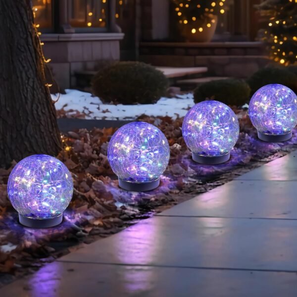 812ofVKervL._AC_SL1500.jpg Solar Globe Lights Outdoor Waterproof-Solar Balls-Solar Garden Lights-Solar Orbs for Outside 2 Pack Cracked Glass Ball for Lawn Patio Yard Backyard Decorations