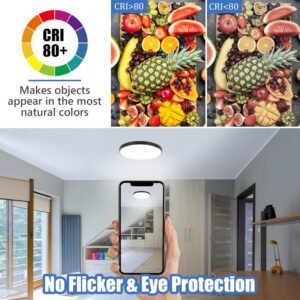 812zhBF8R7L._AC_SL1500.jpg 24W Led Ceiling Light, 12 Inch Flush Mount Ceiling Light, 6500K Super Bright Light Fixture with 3000 Lumens for Bedroom, Living Room, Hallway, Dining Room, Study Room(White)