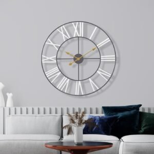 Sorbus Large Wall Clock for Living Room Decor, (40CM) 16 Inch Wall Clock Decorative, Metal Analog Roman Numeral Wall Clock Modern Wall Clocks - Large Clock Home Decor (Gold)