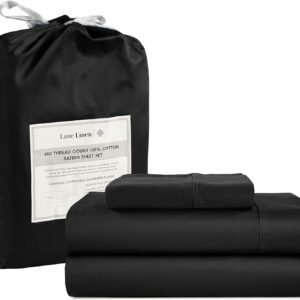 LANE LINEN Queen Sheet Set, 4 Pc Queen Size Sheets Set, 450 Thread Count 100% Cotton Sheets, Cooling Sheets Queen Size, Soft and Breathable Bed Sheets Queen, Deep Pocket Queen Sheets - Ivory
