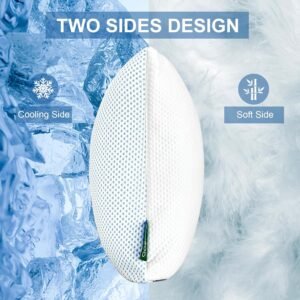 816mbhHS8SL._AC_SL1500.jpg Cooling Shredded Memory Foam Pillow - 2 Packs Cooling Bed Pillow Adjustable Loft for Side Back & Stomach Sleepers Washable Removable Cover with Extra Bag of Fill