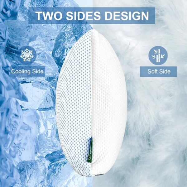 816mbhHS8SL._AC_SL1500.jpg Cooling Shredded Memory Foam Pillow - 2 Packs Cooling Bed Pillow Adjustable Loft for Side Back & Stomach Sleepers Washable Removable Cover with Extra Bag of Fill