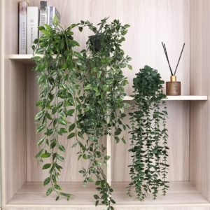 817Z58-XH7L._AC_SL1300.jpg Artificial Hanging Plants 3 Pack Fake Potted Plants for Wall Home Room Office Indoor Decor