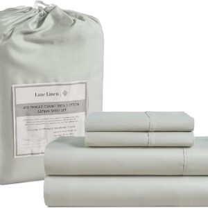 LANE LINEN Queen Sheet Set, 4 Pc Queen Size Sheets Set, 450 Thread Count 100% Cotton Sheets, Cooling Sheets Queen Size, Soft and Breathable Bed Sheets Queen, Deep Pocket Queen Sheets - Ivory