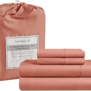 LANE LINEN Queen Sheet Set, 4 Pc Queen Size Sheets Set, 450 Thread Count 100% Cotton Sheets, Cooling Sheets Queen Size, Soft and Breathable Bed Sheets Queen, Deep Pocket Queen Sheets - Ivory