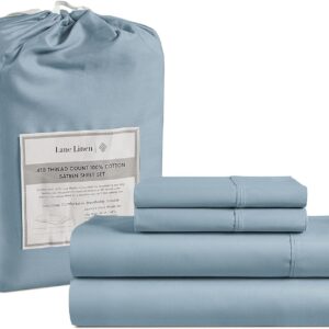 LANE LINEN Queen Sheet Set, 4 Pc Queen Size Sheets Set, 450 Thread Count 100% Cotton Sheets, Cooling Sheets Queen Size, Soft and Breathable Bed Sheets Queen, Deep Pocket Queen Sheets - Ivory