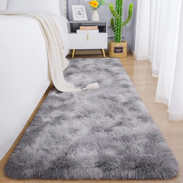 81BVow9FLsL._AC_SL1500.jpg Chicrug Soft Runner Rugs for Bedroom Living Room Plush Fluffy Rug 2x6 Feet, Shag Furry Area Rug Carpet Non Shedding for Nursery Children Kids Girls Room Home Decorative, Grey
