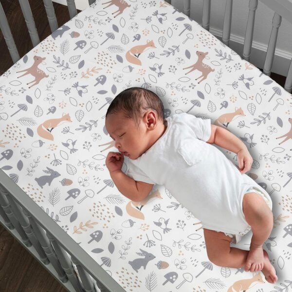 81BZp0ZFgyL._SL1500.jpg Bedtime Originals 3 Piece Crib Bedding Set, Deer Park, Multicolor