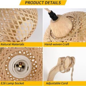 81CTY7wisKL._AC_SL1500.jpg Frideko Bamboo Lantern Plug in Wall Sconces Wicker Wall Lamp with Plug in Cord Hand Woven Rattan Wall Light Farmhouse Rustic Wall Sconces Boho Sconces Wall Lighting for Living Room Bedroom
