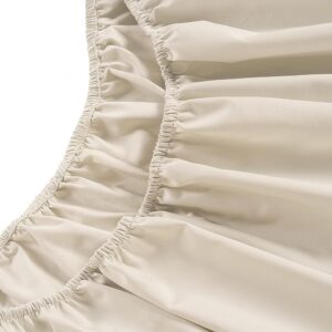LANE LINEN Queen Sheet Set, 4 Pc Queen Size Sheets Set, 450 Thread Count 100% Cotton Sheets, Cooling Sheets Queen Size, Soft and Breathable Bed Sheets Queen, Deep Pocket Queen Sheets - Ivory