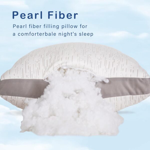 ACCURATEX Pillows Queen Size Set of 2 - Rayon Derived from Bamboo Cool Cover, Soft Down Alternative Fluffy Filling, Cooling Breathable Pillow, Adjustbale Pillows for Side Back Stomach Sleepers