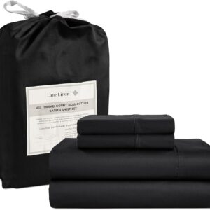 LANE LINEN Queen Sheet Set, 4 Pc Queen Size Sheets Set, 450 Thread Count 100% Cotton Sheets, Cooling Sheets Queen Size, Soft and Breathable Bed Sheets Queen, Deep Pocket Queen Sheets - Ivory