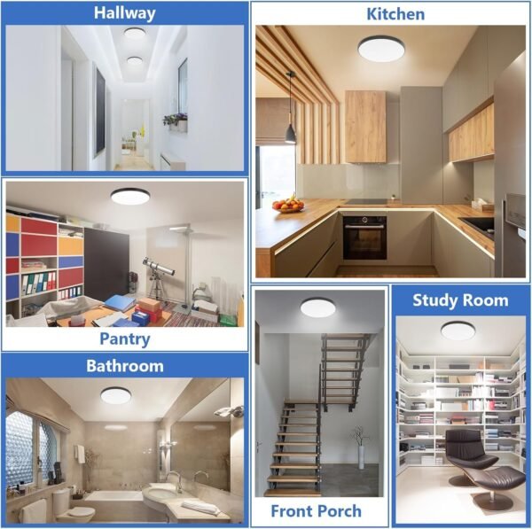 81HNJFr7KwL._AC_SL1500.jpg 24W Led Ceiling Light, 12 Inch Flush Mount Ceiling Light, 6500K Super Bright Light Fixture with 3000 Lumens for Bedroom, Living Room, Hallway, Dining Room, Study Room(White)