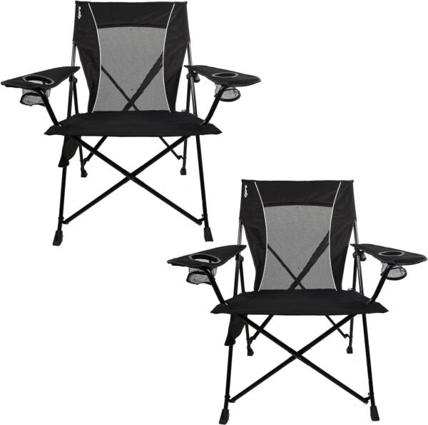 81I0BO1DjLL._AC_SL1500.jpg Kijaro Dual Lock Portable Chair with Cooler - Vik Black, Folding, Camping, 300 lb Capacity, 2 Cup Holders