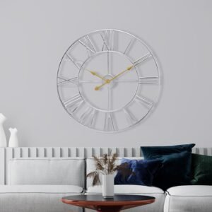 Sorbus Large Wall Clock for Living Room Decor, (40CM) 16 Inch Wall Clock Decorative, Metal Analog Roman Numeral Wall Clock Modern Wall Clocks - Large Clock Home Decor (Gold)