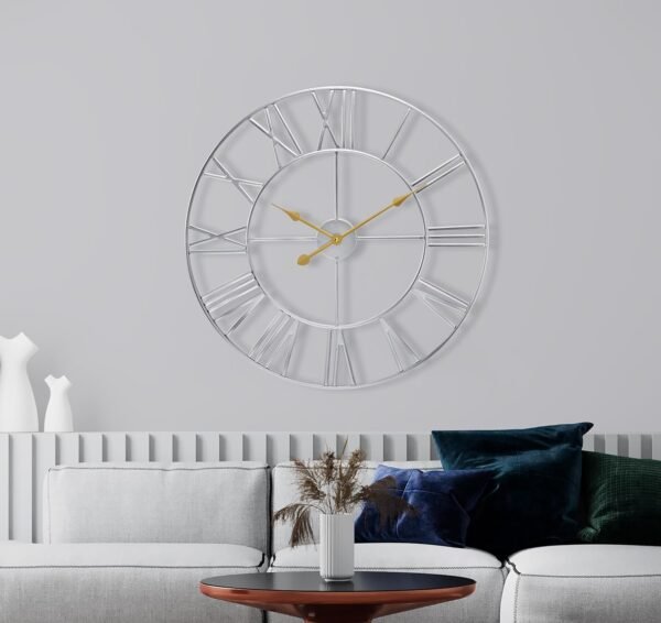 Sorbus Large Wall Clock for Living Room Decor, (40CM) 16 Inch Wall Clock Decorative, Metal Analog Roman Numeral Wall Clock Modern Wall Clocks - Large Clock Home Decor (Gold)