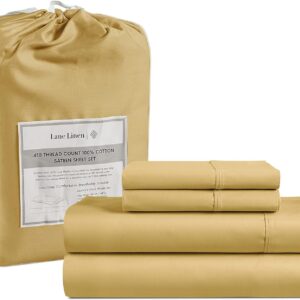 LANE LINEN Queen Sheet Set, 4 Pc Queen Size Sheets Set, 450 Thread Count 100% Cotton Sheets, Cooling Sheets Queen Size, Soft and Breathable Bed Sheets Queen, Deep Pocket Queen Sheets - Ivory