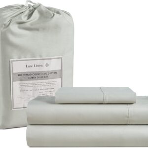 LANE LINEN Queen Sheet Set, 4 Pc Queen Size Sheets Set, 450 Thread Count 100% Cotton Sheets, Cooling Sheets Queen Size, Soft and Breathable Bed Sheets Queen, Deep Pocket Queen Sheets - Ivory