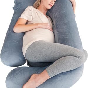 81JKsRFxNWL._AC_SL1500.jpg Cute Castle Pregnancy Pillows, Soft U-Shape Maternity Pillow with Removable Cover - Full Body Pillows for Adults Sleeping - Pregnancy Must Haves - Jumbo 57 Inch - Grey