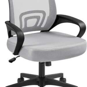 81LtMH51U2L._AC_SL1500.jpg Yaheetech Office Computer Desk Chair Swivel Rolling, Cute Task Chair Ergonomic Conference Room, Mesh Work Study Chair Basic Comfy Desktop Chair with Wheels Arms, Blue