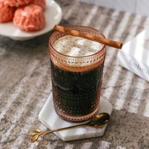 Kate Aspen Hobnail Beaded Floral Rose Gold Drinking Glasses Set of 6, (13 oz) Vintage Glassware Set Cocktail Glass Set, Juice Glass, Water Cups | Great Hostess Gift & Gift for New Home Owners