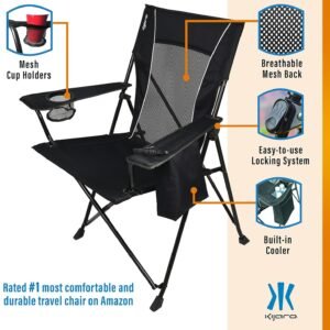 81MwmgQQl_L._AC_SL1500.jpg Kijaro Dual Lock Portable Chair with Cooler - Vik Black, Folding, Camping, 300 lb Capacity, 2 Cup Holders