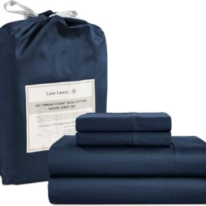 LANE LINEN Queen Sheet Set, 4 Pc Queen Size Sheets Set, 450 Thread Count 100% Cotton Sheets, Cooling Sheets Queen Size, Soft and Breathable Bed Sheets Queen, Deep Pocket Queen Sheets - Ivory
