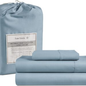 LANE LINEN Queen Sheet Set, 4 Pc Queen Size Sheets Set, 450 Thread Count 100% Cotton Sheets, Cooling Sheets Queen Size, Soft and Breathable Bed Sheets Queen, Deep Pocket Queen Sheets - Ivory