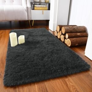 81OoS_D7T1L._AC_SL1500.jpg Chicrug Soft Runner Rugs for Bedroom Living Room Plush Fluffy Rug 2x6 Feet, Shag Furry Area Rug Carpet Non Shedding for Nursery Children Kids Girls Room Home Decorative, Grey