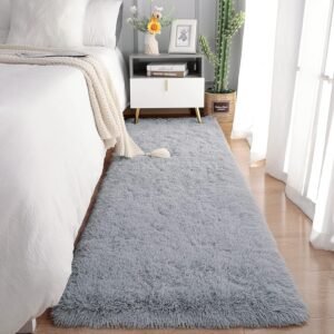 81P4e_zxnHL._AC_SL1500.jpg Chicrug Soft Runner Rugs for Bedroom Living Room Plush Fluffy Rug 2x6 Feet, Shag Furry Area Rug Carpet Non Shedding for Nursery Children Kids Girls Room Home Decorative, Grey