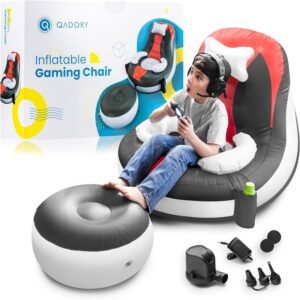 81Rf5zvbjTL._AC_SL1500.jpg Gaming Chair for Kids- Air Pump and Gift Included 3-in-1, Inflatable Chair for Kids- Kids Gaming Chair- Kids Gaming Chair 8-12- Gamer Chair for Kids, Black