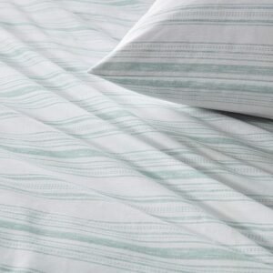 Comfort Spaces 100% Cotton Sheet Set Breathable, Lightweight, Soft with 14" Elastic Pocket Fits up to 16" Mattress, All Season Cozy Bedding, Matching Pillow Case, Queen Good Vibes 4 Piece