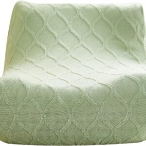 cjc Single Seated Foam Sofa Covers, One Piece 3D High Density Couch Covers, Removable and Machine Washable Covers, Universally Matched with All Floor Sofas On The Market (Seersucker Milky White)