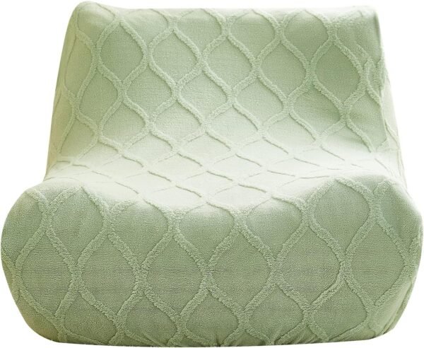 cjc Single Seated Foam Sofa Covers, One Piece 3D High Density Couch Covers, Removable and Machine Washable Covers, Universally Matched with All Floor Sofas On The Market (Seersucker Milky White)