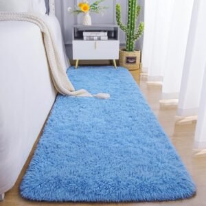 81WdeOAoW9L._AC_SL1500.jpg Chicrug Soft Runner Rugs for Bedroom Living Room Plush Fluffy Rug 2x6 Feet, Shag Furry Area Rug Carpet Non Shedding for Nursery Children Kids Girls Room Home Decorative, Grey