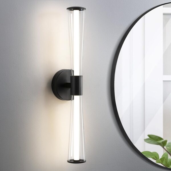 KAISITE Gold Bathroom Light Fixture - Modern Bathroom Vanity Light Dimmable LED Bathroom Sconce Wall Lighting Fixture with Double Layer Shades 13W 4000K 23inch Bath Vanity Light Bar Over Mirror