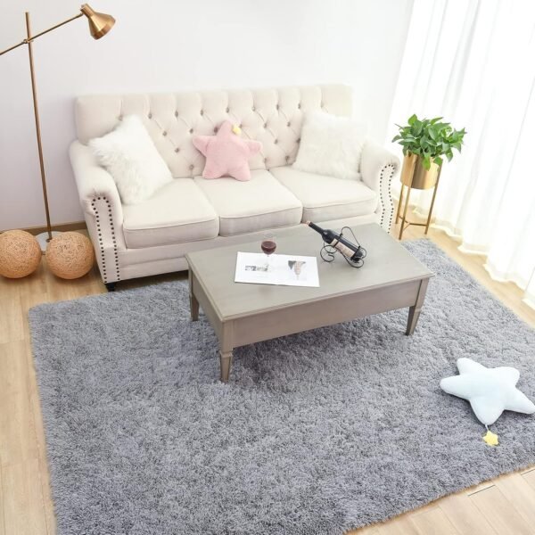 81ZF72NvD-L._AC_SL1500.jpg Chicrug Soft Runner Rugs for Bedroom Living Room Plush Fluffy Rug 2x6 Feet, Shag Furry Area Rug Carpet Non Shedding for Nursery Children Kids Girls Room Home Decorative, Grey